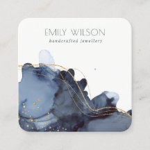 Abstrakte Alcohol Tinte Gold Navy Earring Display