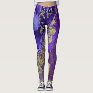 Abstrakte Alcohol-Tinte-Kunst Reiche Purpurfarben  Leggings