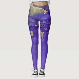 Abstrakte Alcohol-Tinte-Kunst Reiche Purpurfarben  Leggings