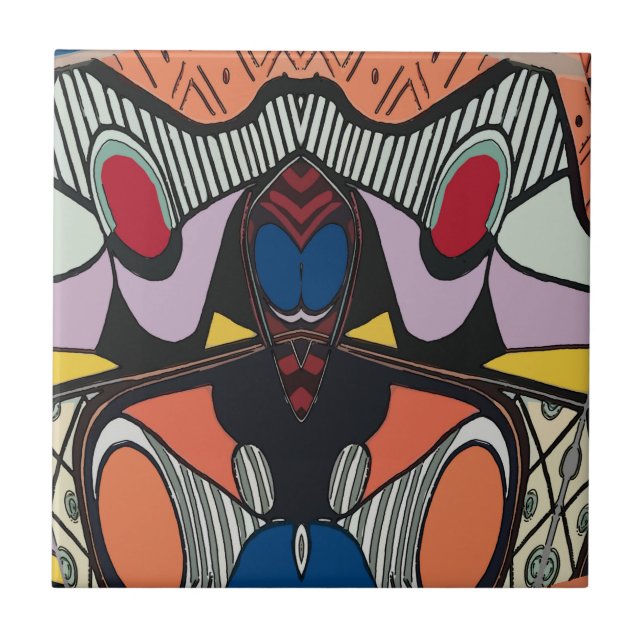 Abstrakte Alien Spanisch Tile Fliese (Vorderseite)