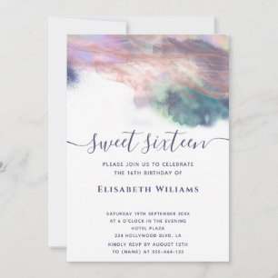 Abstrakte Alkoholfarbe Rose Gold moderne Schrift Einladung