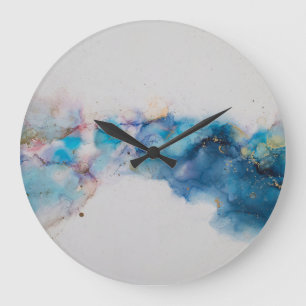 Abstrakte alkoholfreie Tinte Art Background Große Wanduhr
