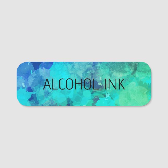 Abstrakte Alkoholtinte Lila blau Namensschild (Vorderseite)
