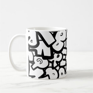 Abstrakte Alphabete Kaffeetasse