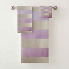 Abstrakte alte Blume Streifen in Wasserfarbe Badhandtuch Set