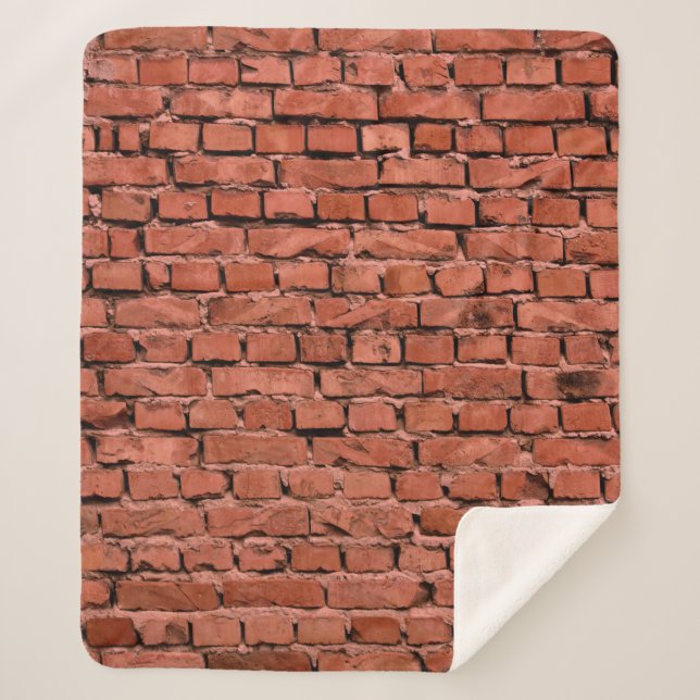 Abstrakte alte Vintag gekrackte Bumpy Rough Brick  Sherpadecke (Vorderseite)