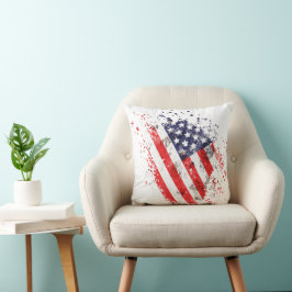 Abstrakte amerikanische Flag Art Print Kissen