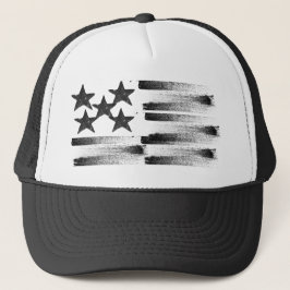 Abstrakte amerikanische Flagge auf der Spitze Truckerkappe