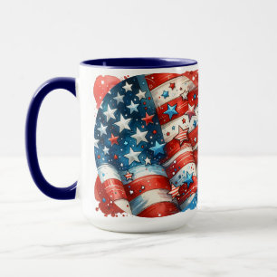 Abstrakte amerikanische Flagge rot, weiß und blau Tasse