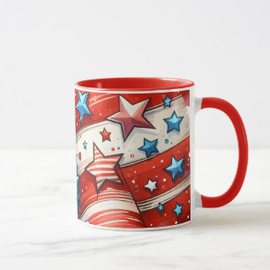 Abstrakte amerikanische Flagge rot, weiß und blau Tasse