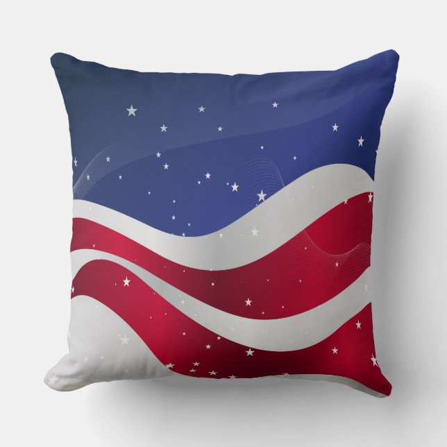 Abstrakte amerikanische Flaggen und Streifen Kissen (Vorderseite)