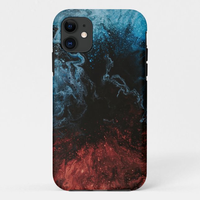Abstrakte Anstrichgehäuse aus Rot und Marine Case-Mate iPhone Hülle (Rückseite)