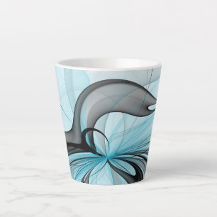 Abstrakte Anthrazitgraue Blaue Moderne Fraktal-Kun Milchtasse