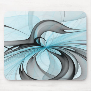 Abstrakte Anthrazitgraue blaue moderne Fraktal-Kun Mousepad