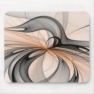 Abstrakte Anthrazitgraue Sienna Moderne Fractal-Ku Mousepad