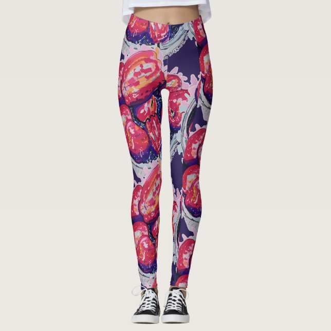 Abstrakte Äpfel Leggings (Vorderseite)