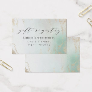 Abstrakte Aqua Ombre Fade mit Mattiertem Gold Glit