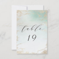 Abstrakte Aqua Ombre Fade mit Mattiertem Gold Glit
