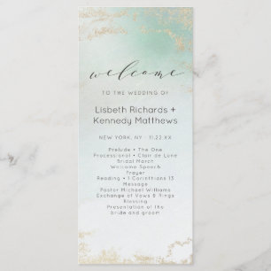 Abstrakte Aqua Ombre Fade mit Mattiertem Gold Glit Programm