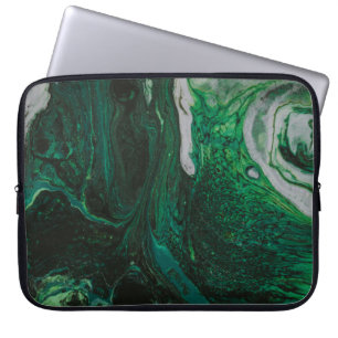 Abstrakte aquamarin-weiße Malerei Laptopschutzhülle
