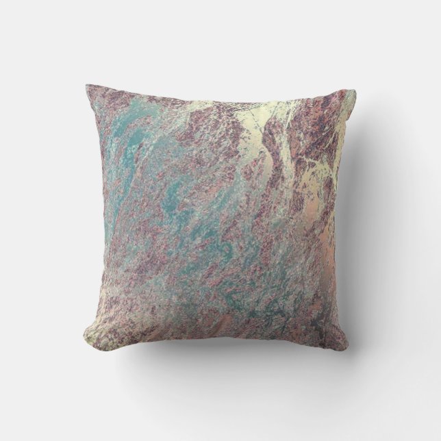 Abstrakte aquamarine Aqua Rose Gold VIP Marmorpast Kissen (Vorderseite)
