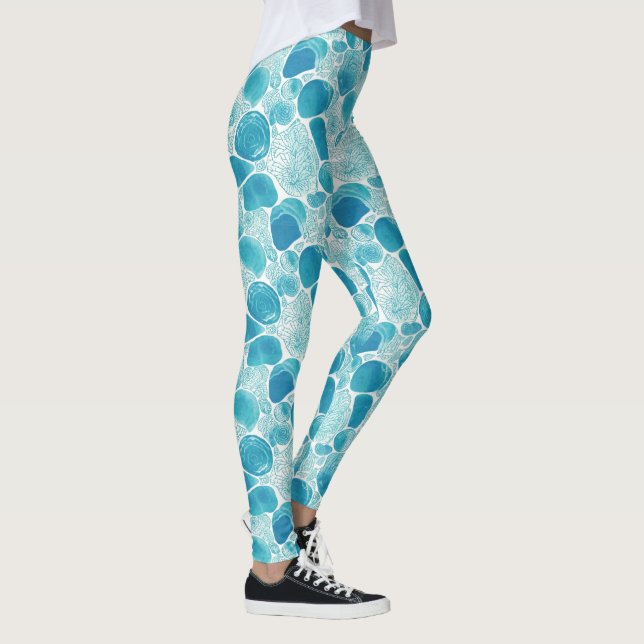 Abstrakte Aquamarine Leggings (Rechts)