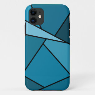 Abstrakte Aquamarine Polygonen iPhone 11 Hülle