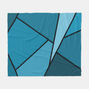 Abstrakte Aquamarine Polygonen Fleecedecke