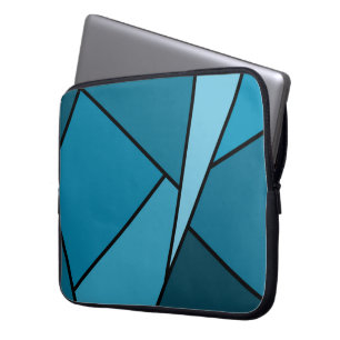 Abstrakte Aquamarine Polygonen Laptopschutzhülle