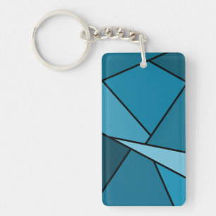 Abstrakte Aquamarine Polygonen Schlüsselanhänger