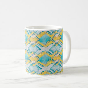 Abstrakte Aquamarine und gelbe Diamanten Kaffeetasse