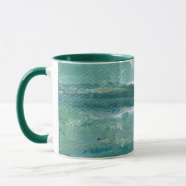 Abstrakte Aquamarine Wave Art Tasse