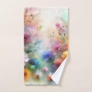 Abstrakte Aquarell-Blumen-Badehandtücher-Set Badhandtuch Set