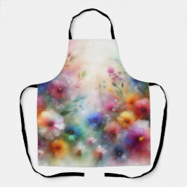 Abstrakte Aquarell-Blumen Schürze