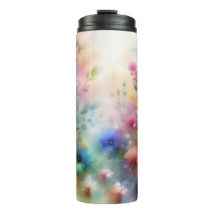 Abstrakte Aquarell-Blumen-Thermal-Tumbler Thermosbecher