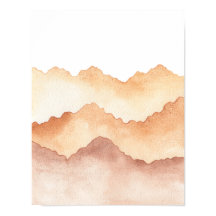 Abstrakte Aquarell-Gebirgslandschaft in Erdtönen