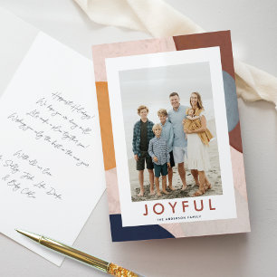 Abstrakte Aquarell Gemalte Formen Boho Foto Feiertagskarte