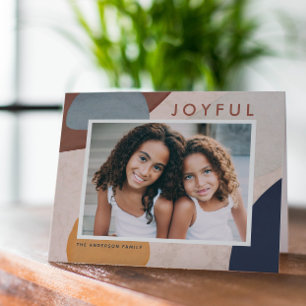 Abstrakte Aquarell gemalte Formen Boho Foto Feiertagskarte