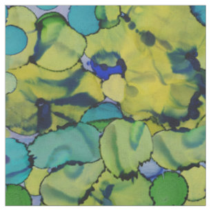 Abstrakte Aquarell Grün Türkis Blau Stoff