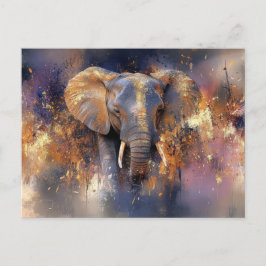 Abstrakte Aquarell Illustration eines Elefanten Postkarte