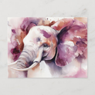 abstrakte Aquarell Illustration eines Elefanten Postkarte