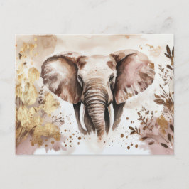 abstrakte Aquarell Illustration eines Elefanten Postkarte