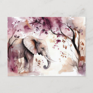 Abstrakte Aquarell Illustration eines Elefanten Postkarte