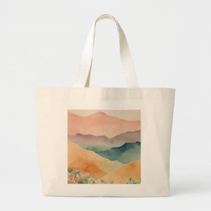 Abstrakte Aquarell-Landschaft Natürliche Kunst Jumbo Stoffbeutel
