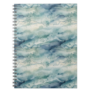 Abstrakte Aquarell-Ozean-Küstenblaue Ästhetik Notizblock