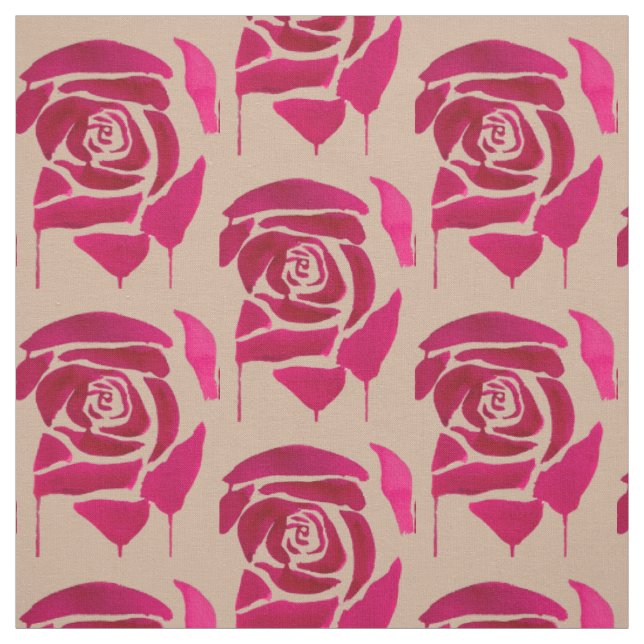 Abstrakte Aquarell Rose Originale Kunst Stoff (Muster)