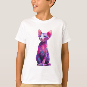 Abstrakte Aquarell-Sphynx-Katze Kinder T-Shirt