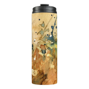 Abstrakte Aquarell- und alte Hintergrundgestaltung Thermosbecher