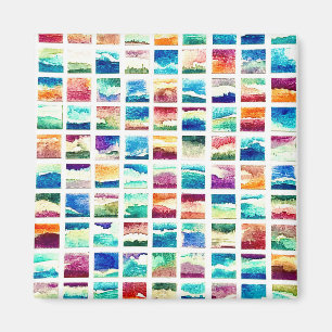 Abstrakte Aquarell-Wolkenquadrate Magnet