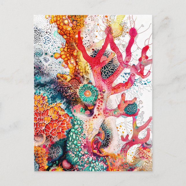 Abstrakte Aquarellbilder für Korallenriffe Postkarte (Vorderseite)